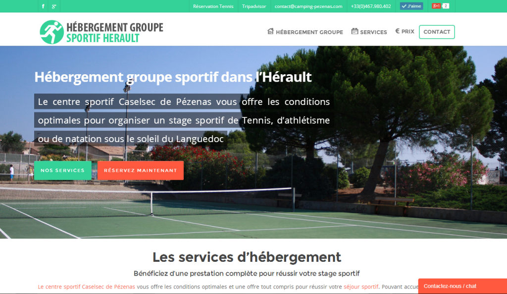 hebergement groupe sportif