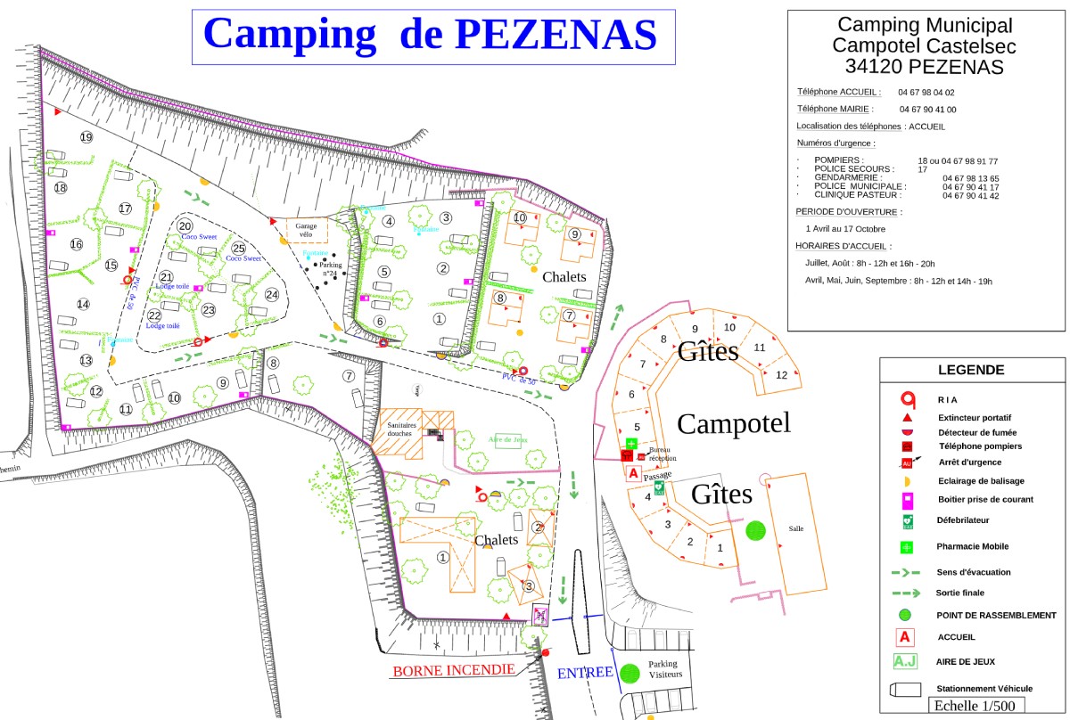 Plan de sécurité camping Pézenas